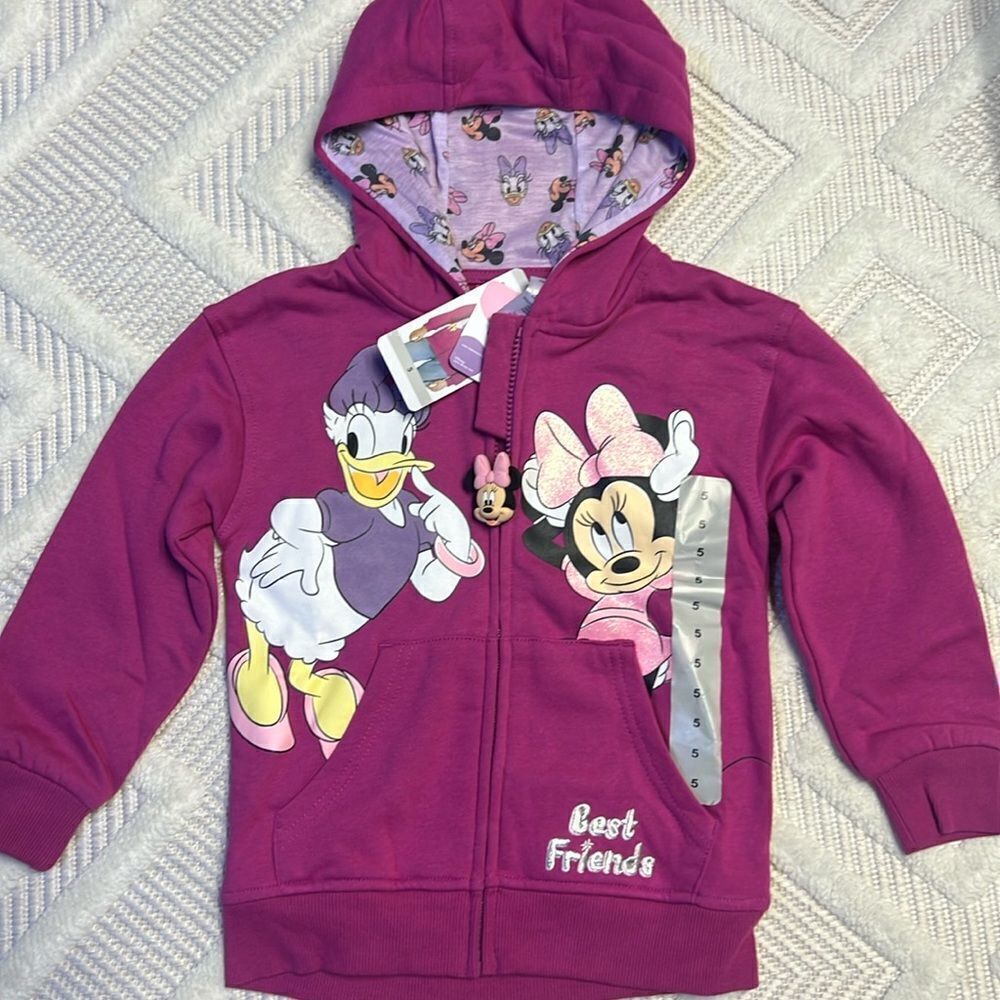 MINNIE MOUSE AND DAISY DUCK COMFY ZIP UP HOODIE